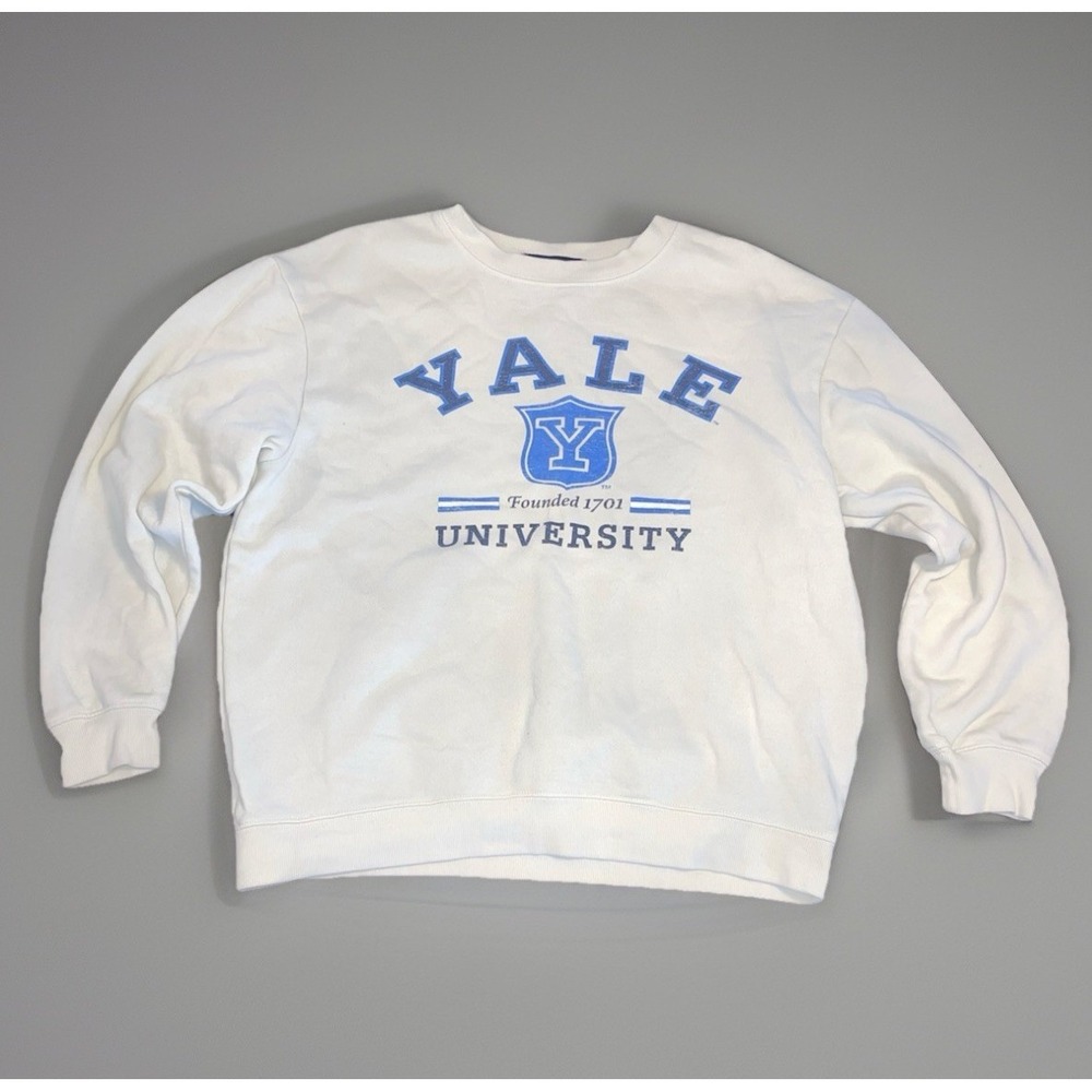 Yale University Bulldogs Ivy League Crest Logo Crewneck Sweatshirt Adult Medium